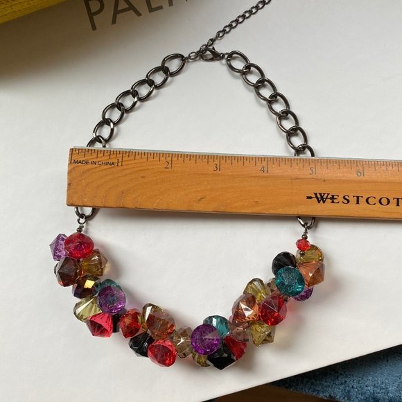 Bold Jewel Tone Statement Necklace - Picture 12 of 14